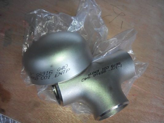 pièce en t inoxydable droite SS304L soudé bout à bout SS316L DST SCH40 de tuyau d'acier de 45D 90D 180D