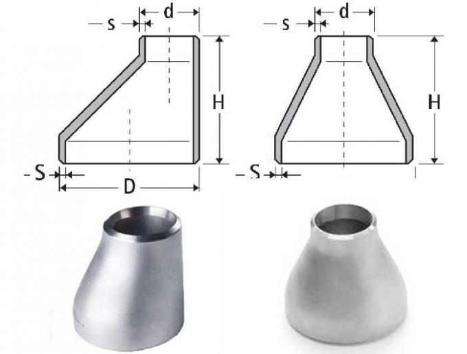Dimensions soudées bout à bout de réducteurs de tuyau