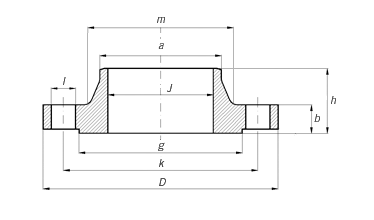 La norme ANSI B16.5 a forgé la bride en acier de cou de soudure, PN50, ASTM A516 - bride de Landee