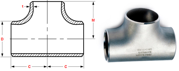 Pièce en t droite soudée bout à bout et croix d'ANSI/ASME B16.9